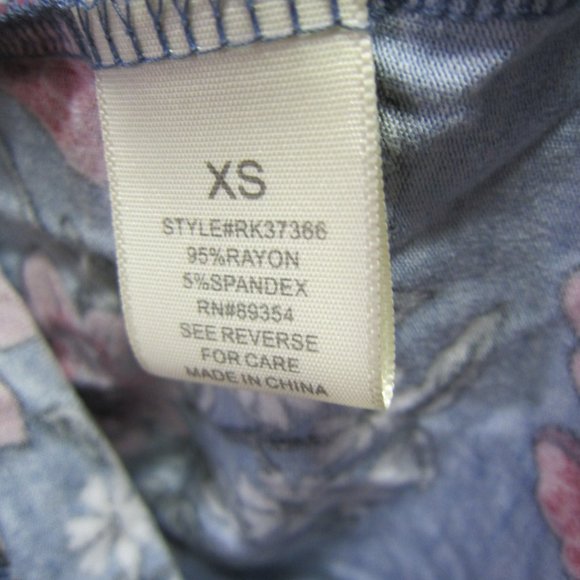 NWT Ultra Flirt SS Print/Velvet Trim Women's Top - Picture 5 of 6